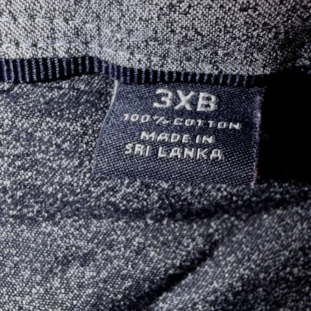 Hart Schaffner Marx Mens 3XB Grey Cotton Textured Long Sleeve Button Down Shirt